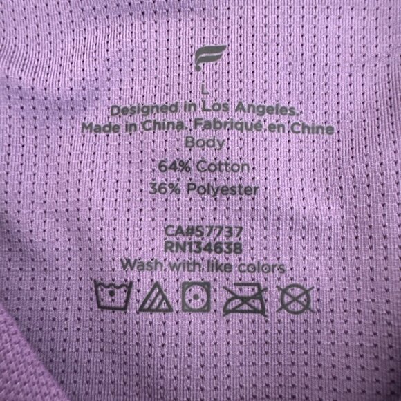 Fabletics Men's L The Dash Short Sleeve Button Up Shirt Purple Knit NWT - Picture 10 of 15